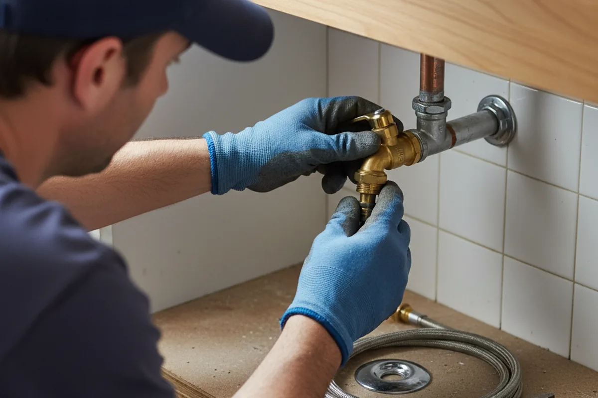 Shutoff valve and fitting work during Well Pump Repair in Washington
